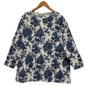 Vintage Separate Issue Woman Floral Waffle Knit Top Size 24W NWT Retro 90s Beach